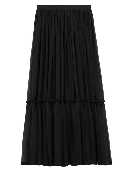Saint Laurent Women Gonna A Balze In Mussola Di Crêpe Di Seta by Luosophy