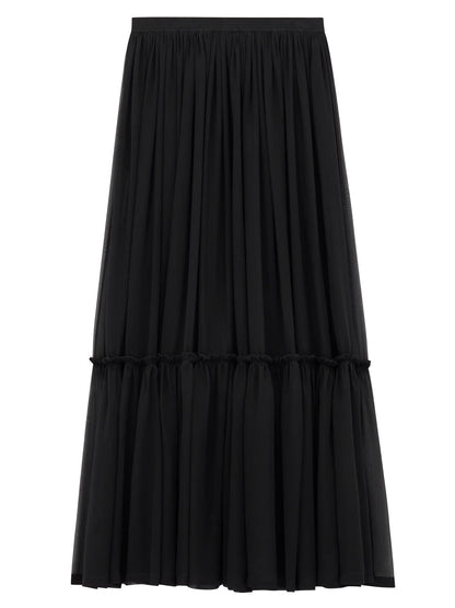 Saint Laurent Women Gonna A Balze In Mussola Di Crêpe Di Seta by Luosophy