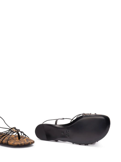 Saint Laurent Women Ankle Strap Babylone Flat Sandals by Luosophy