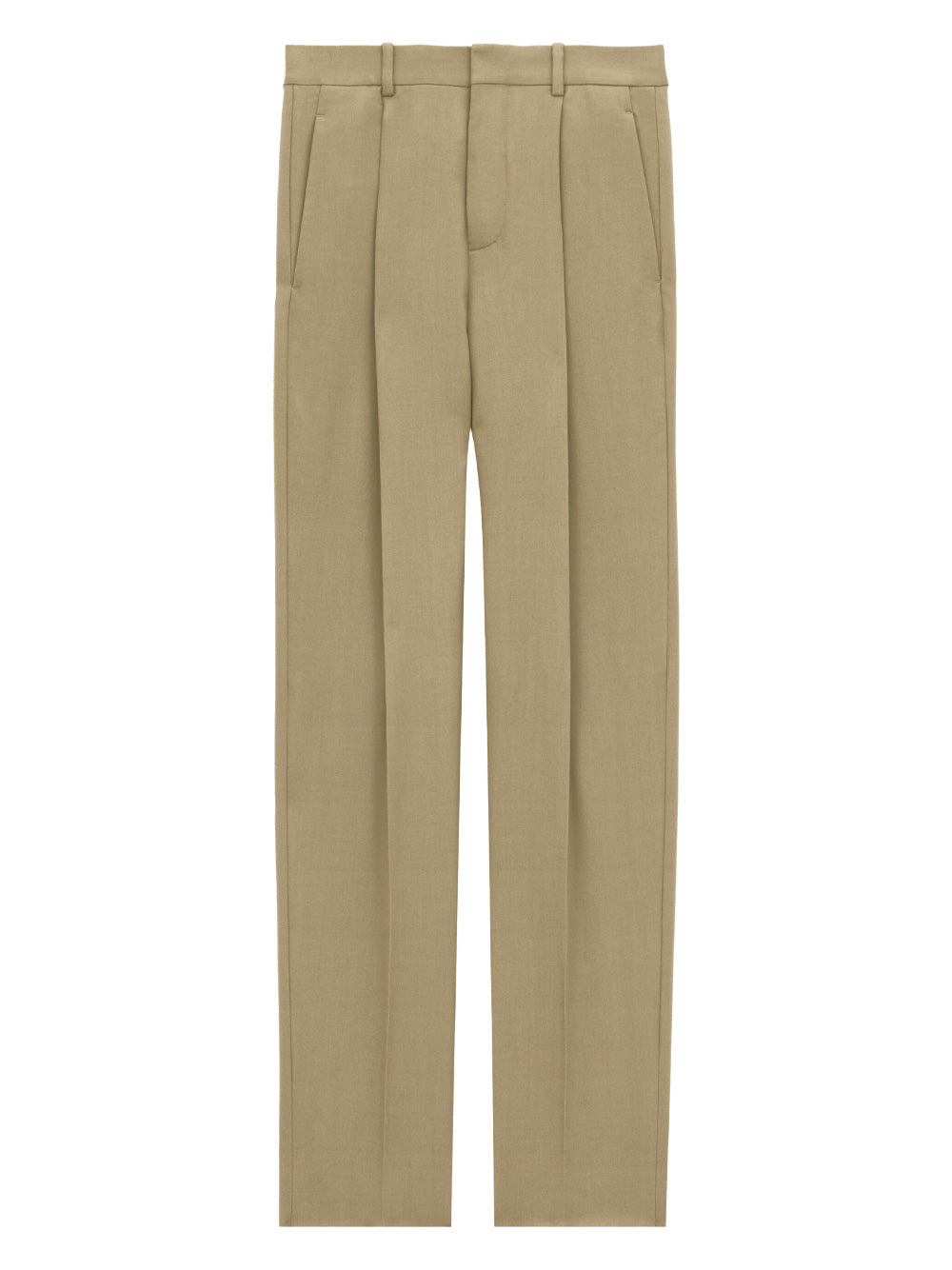 Saint Laurent Men Wool Gabardine High-Waisted Carrot Trousers by Luosophy