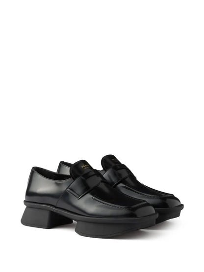 Prada Women Equal Brushed Leather Loafers by Luosophy