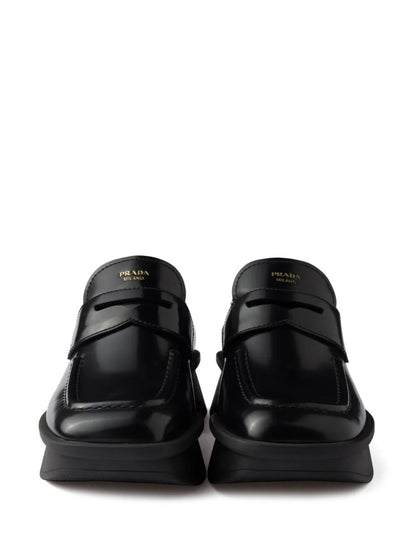 Prada Women Equal Brushed Leather Loafers by Luosophy