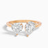 Lacey Toi Et Moi Engagement Ring in 18k Rose Gold With Heart and Pear Two Stone Lab Grown Diamond (2.5 Ct. Tw.)  DestGlow