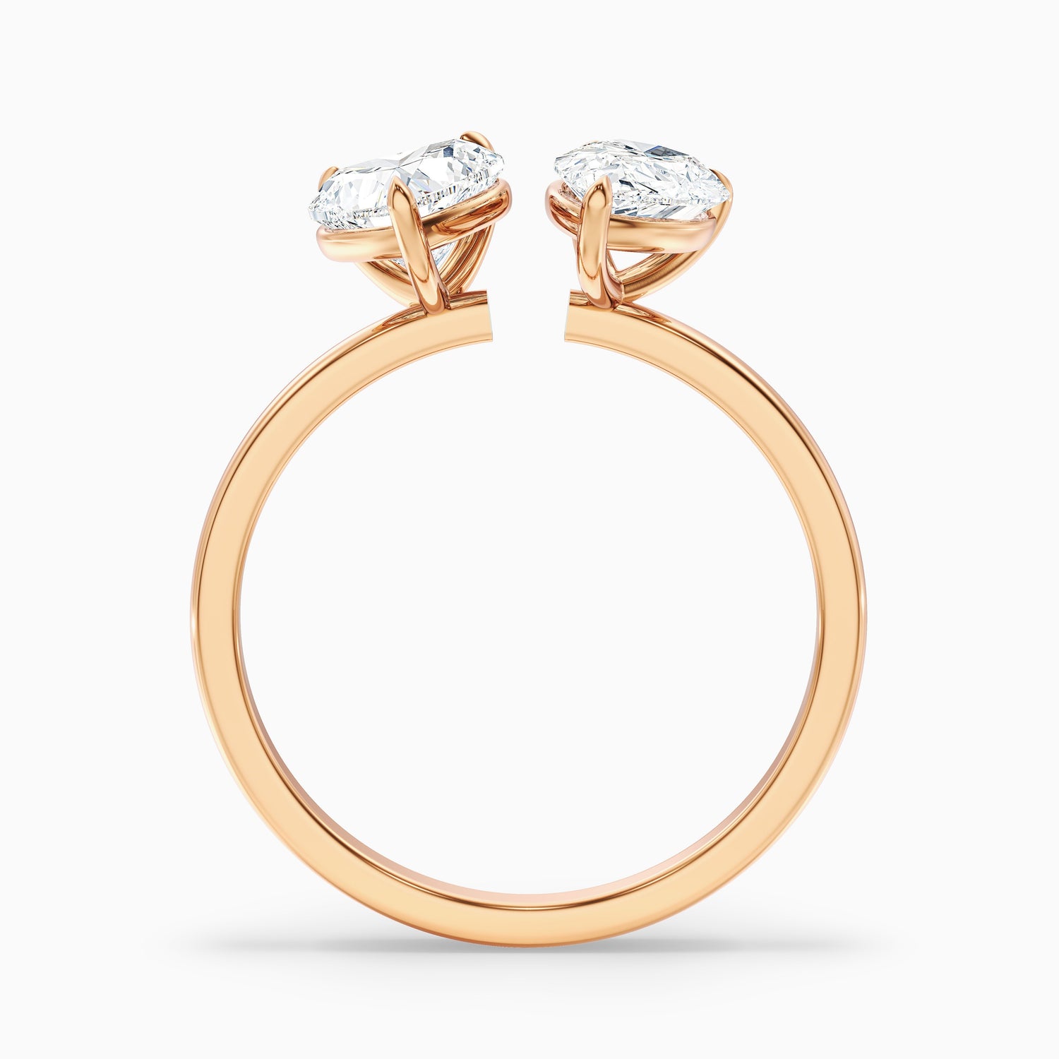 Kira Toi Et Moi Engagement Ring in 925 Sterling Silver With Heart and Pear Two Stone Moissanite Diamond (3.5 Ct. Tw.)