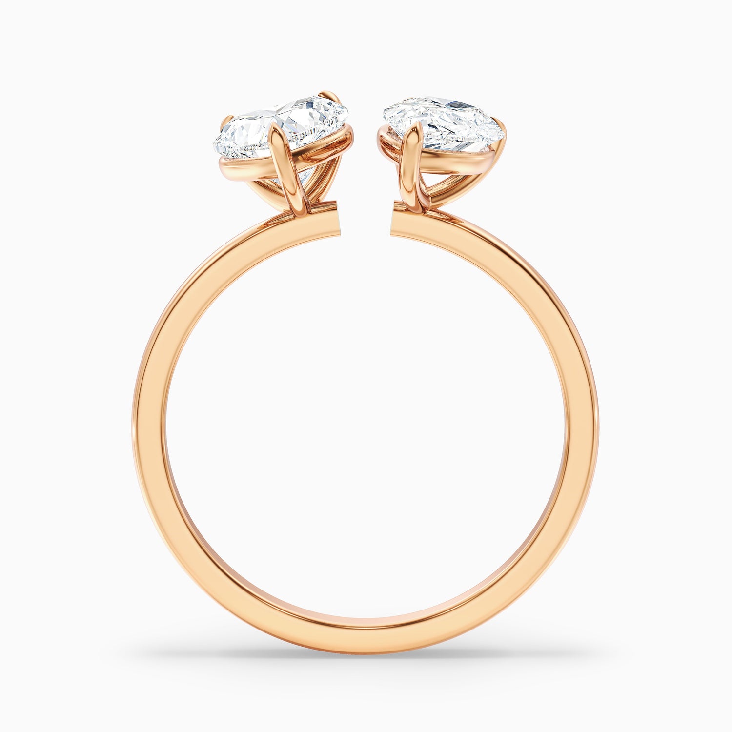 Kira Toi Et Moi Engagement Ring in 18k White Gold With Heart and Pear Two Stone Moissanite Diamond (2.5 Ct. Tw.)