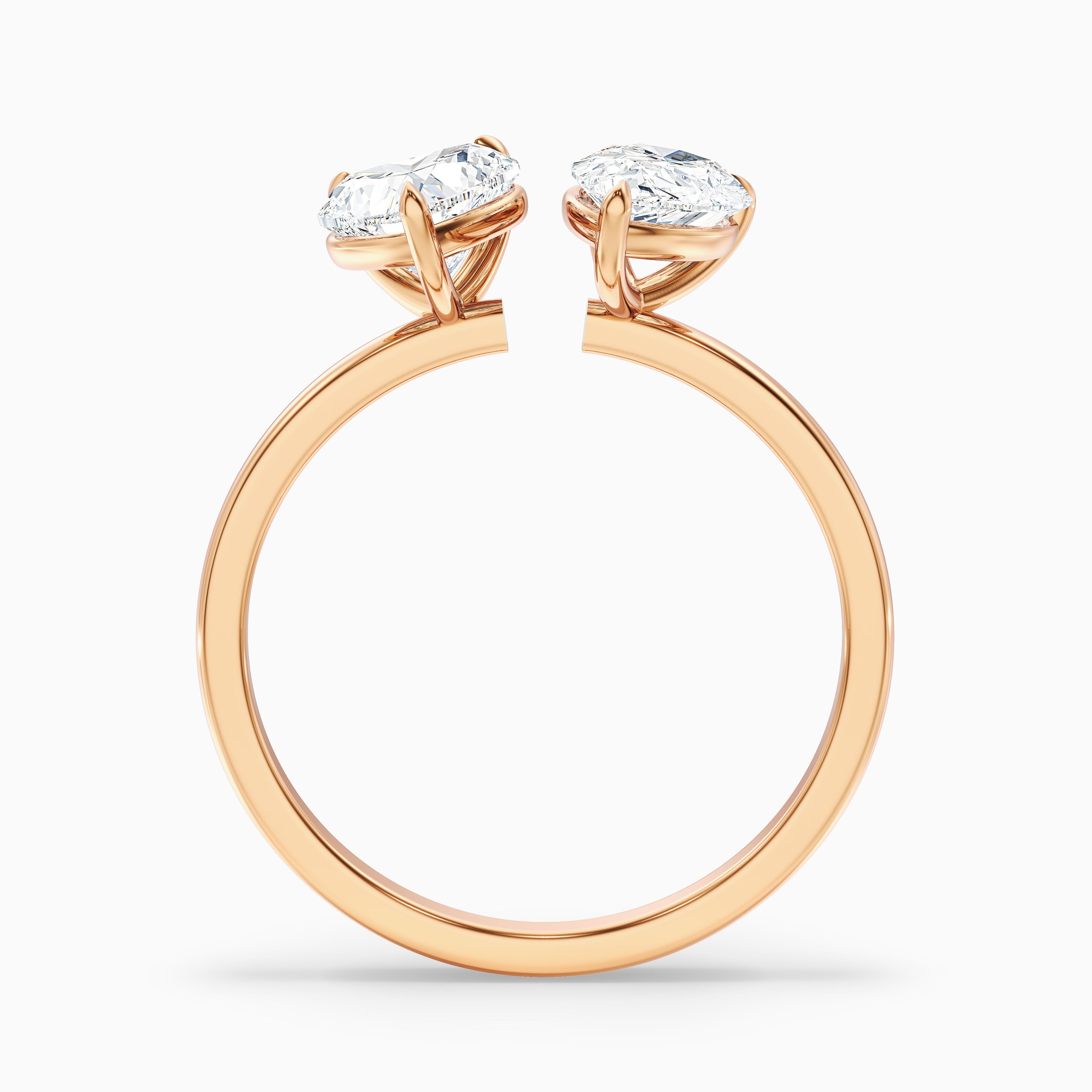 Kira Toi Et Moi Engagement Ring in 14k Yellow Gold With Heart and Pear Two Stone Moissanite Diamond (5 Ct. Tw.)  DestGlow