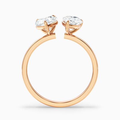 Kira Toi Et Moi Engagement Ring in 10k White Gold With Heart and Pear Two Stone Moissanite Diamond (3 Ct. Tw.)  DestGlow