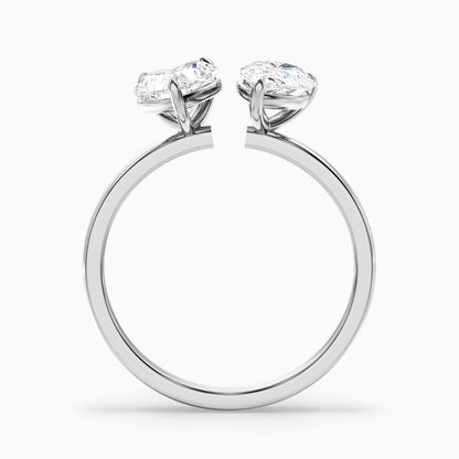 Kira Toi Et Moi Engagement Ring in 10k Yellow Gold With Heart and Pear Two Stone Moissanite Diamond (3.5 Ct. Tw.)