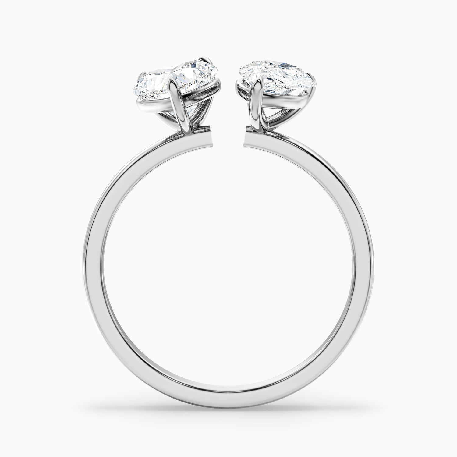 Kira Toi Et Moi Engagement Ring in 925 Sterling Silver With Heart and Pear Two Stone Moissanite Diamond (5 Ct. Tw.)