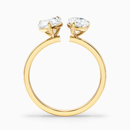 Kira Toi Et Moi Engagement Ring in Platinum With Heart and Pear Two Stone Moissanite Diamond (2.5 Ct. Tw.)  DestGlow