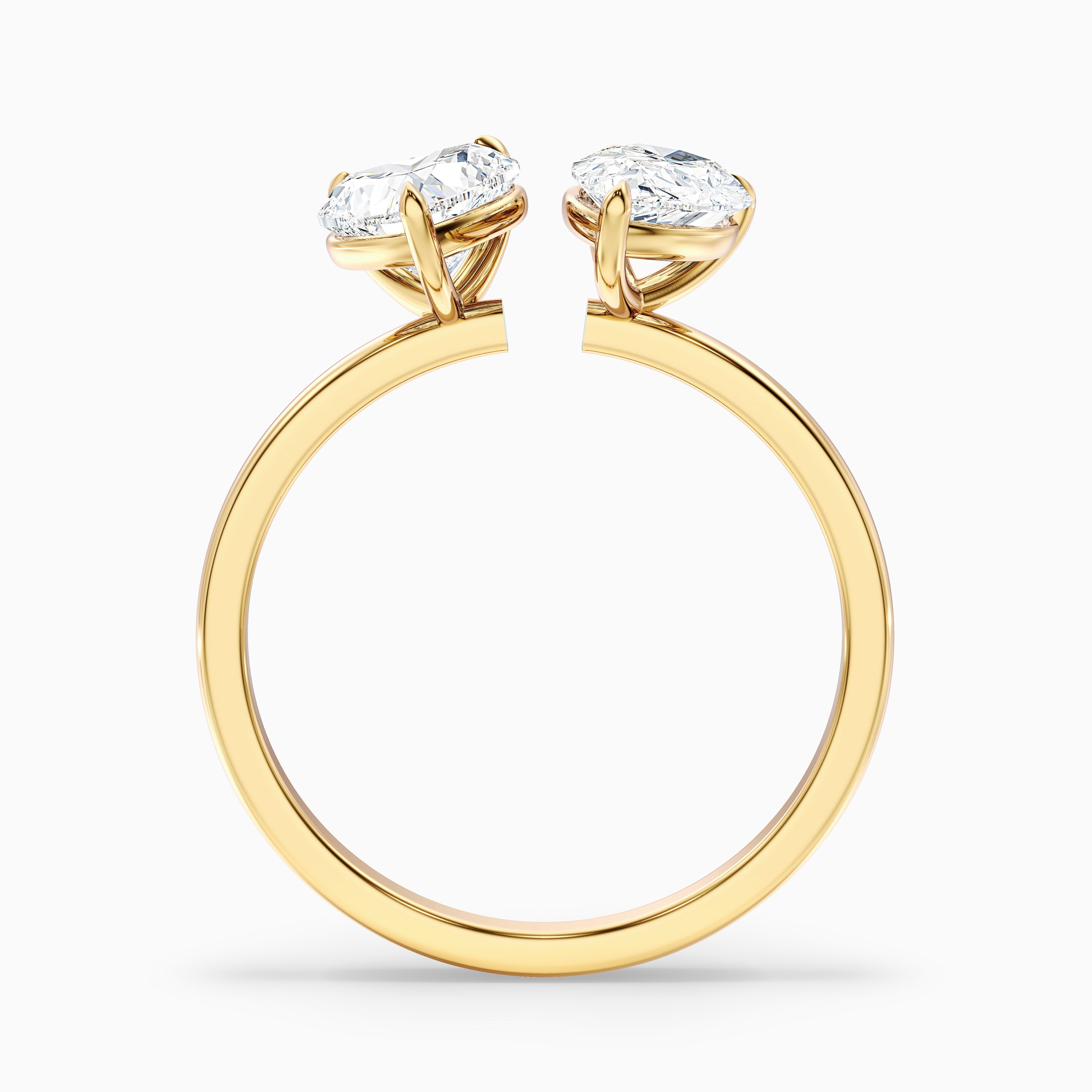 Lacey Toi Et Moi Engagement Ring in 10k Rose Gold With Heart and Pear Two Stone Lab Grown Diamond (4 Ct. Tw.)  DestGlow