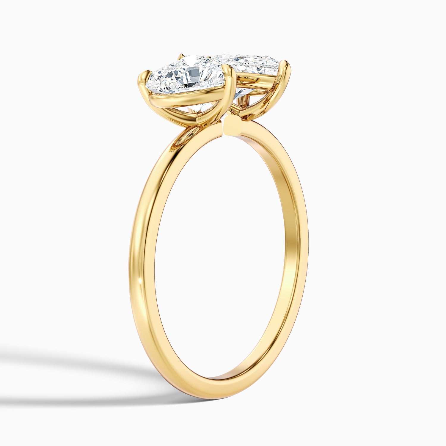 Kira Toi Et Moi Engagement Ring in 10k White Gold With Heart and Pear Two Stone Moissanite Diamond (1.5 Ct. Tw.)  DestGlow