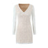 Sexy V neck Long Sleeve Lace Dress Spring Slim Fit Slimming Sheath Sexy by Ragazza
