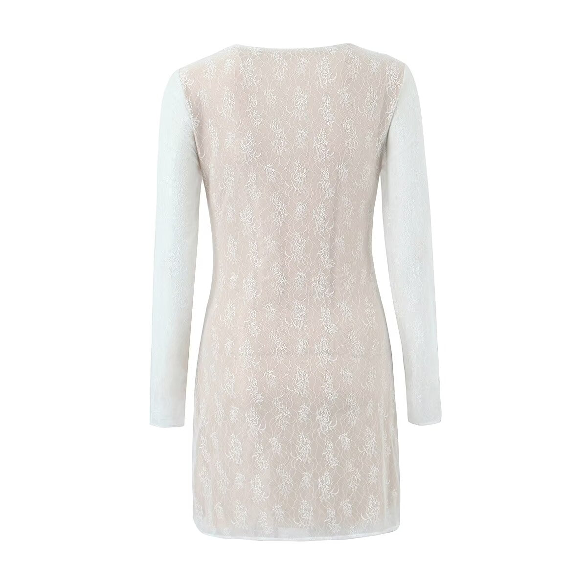 Sexy V neck Long Sleeve Lace Dress Spring Slim Fit Slimming Sheath Sexy by Ragazza