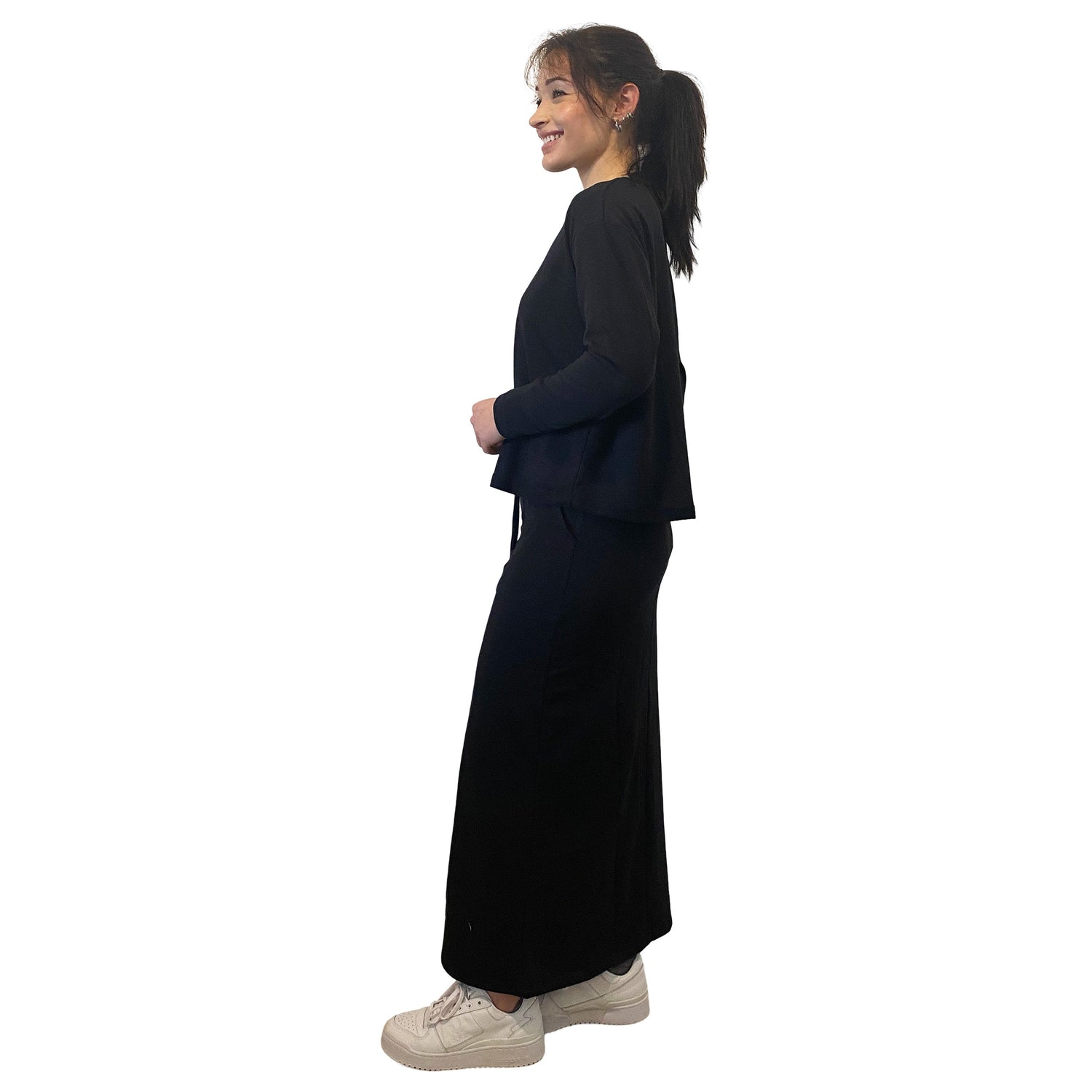 French Terry Cotton Blend Crew Neck Sweatshirt with Long Sleeves by Kosher Casual USA
