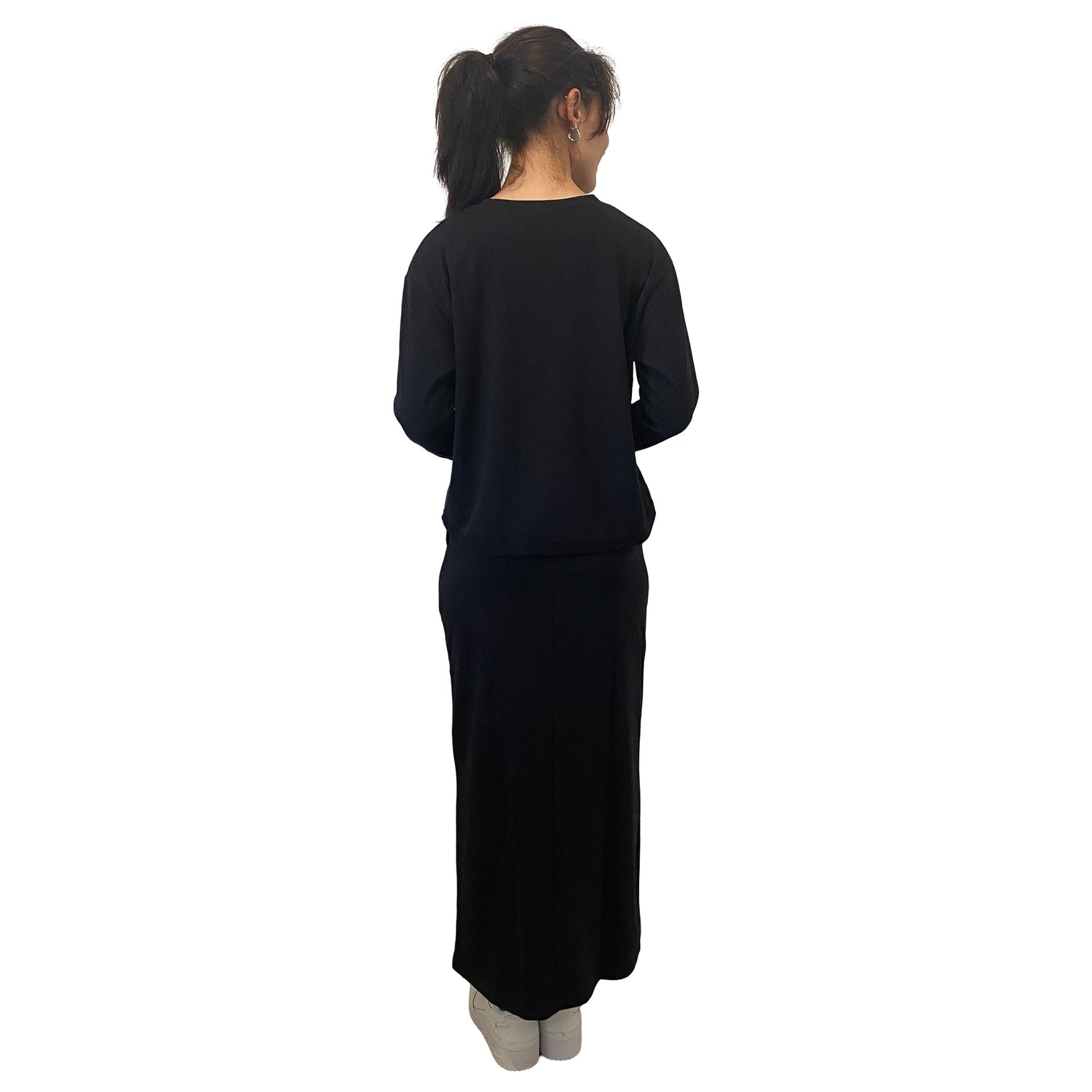 French Terry Cotton Blend Crew Neck Sweatshirt with Long Sleeves by Kosher Casual USA