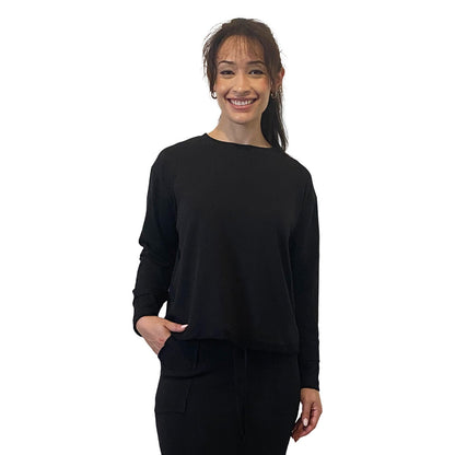 French Terry Cotton Blend Crew Neck Sweatshirt with Long Sleeves by Kosher Casual USA