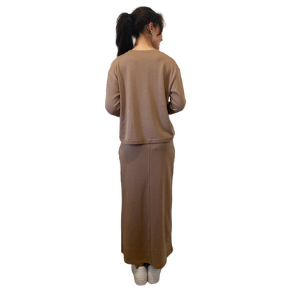 French Terry Cotton Blend Crew Neck Sweatshirt with Long Sleeves by Kosher Casual USA