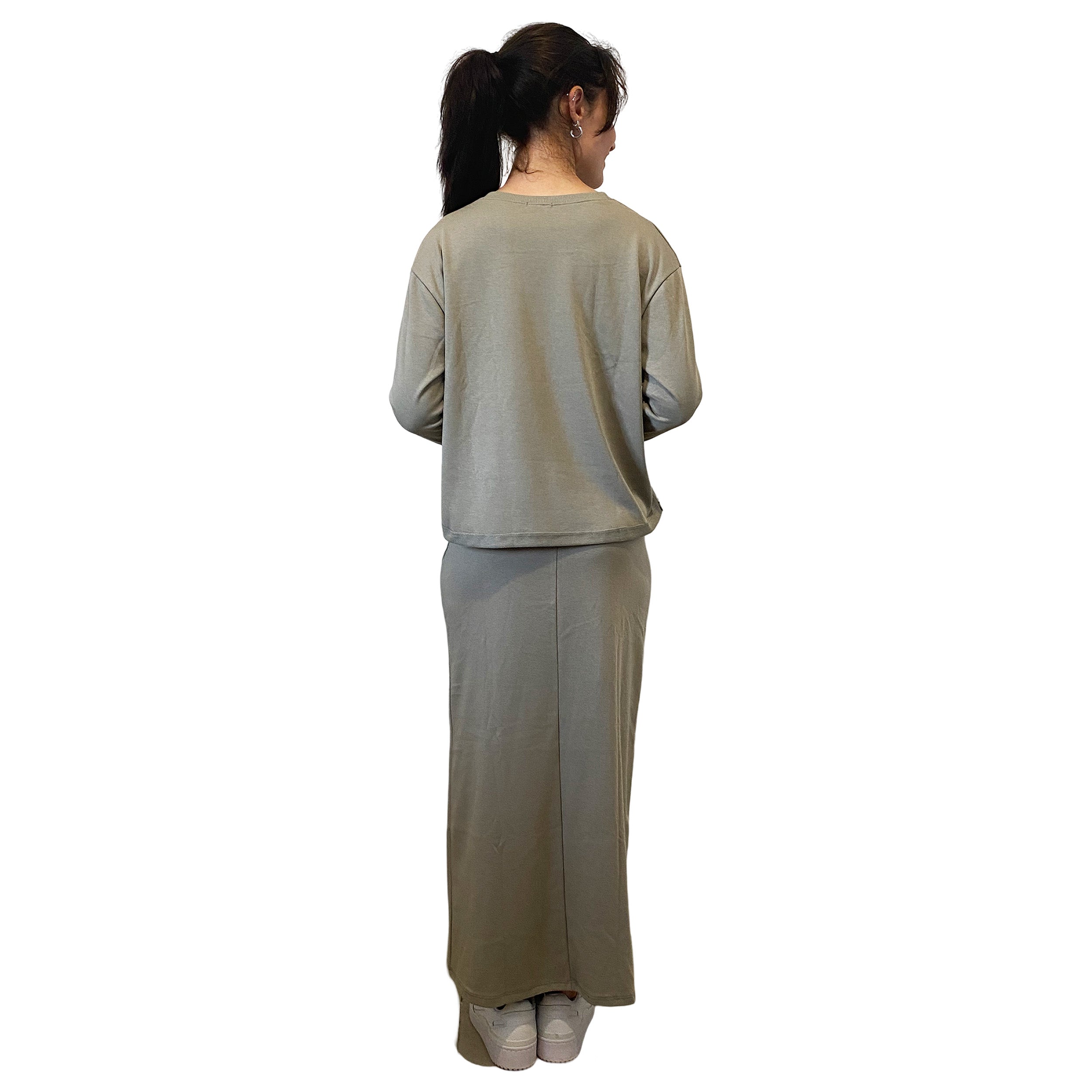 French Terry Cotton Blend Crew Neck Sweatshirt with Long Sleeves by Kosher Casual USA