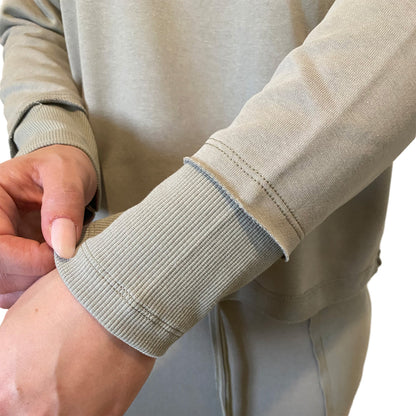 French Terry Cotton Blend Crew Neck Sweatshirt with Long Sleeves by Kosher Casual USA