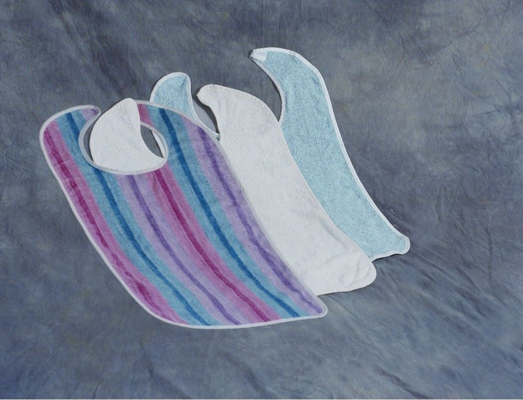 3-Pack 100% Cotton Terry Adult Bib by Wearever Incontinence