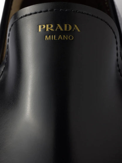 Prada women brushed fumé leather loafers - DestGlow
