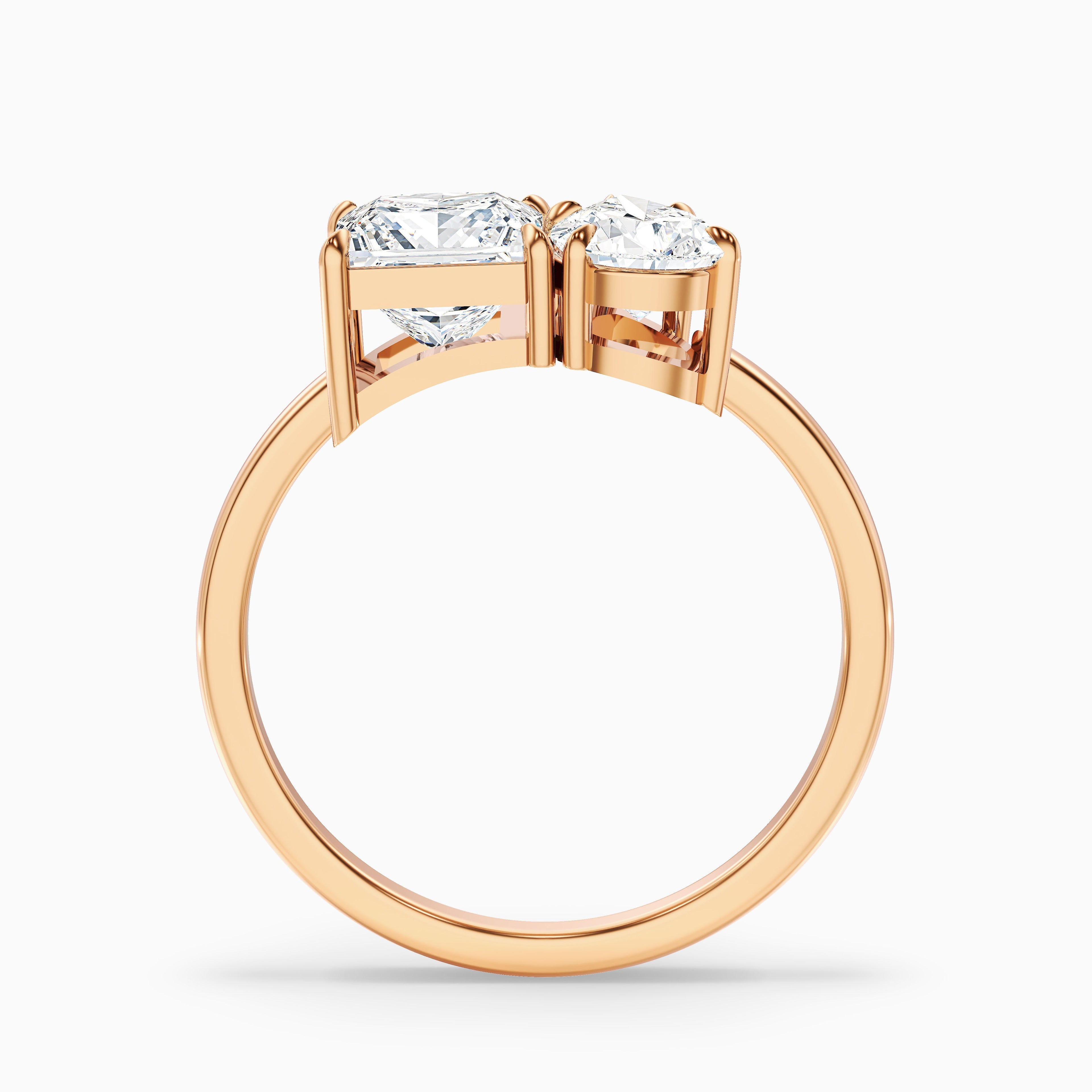 Jenny Toi Et Moi Engagement Ring in 10k White Gold With Princess and Pear Two Stone Lab Grown Diamond (1.5 Ct. Tw.)  DestGlow