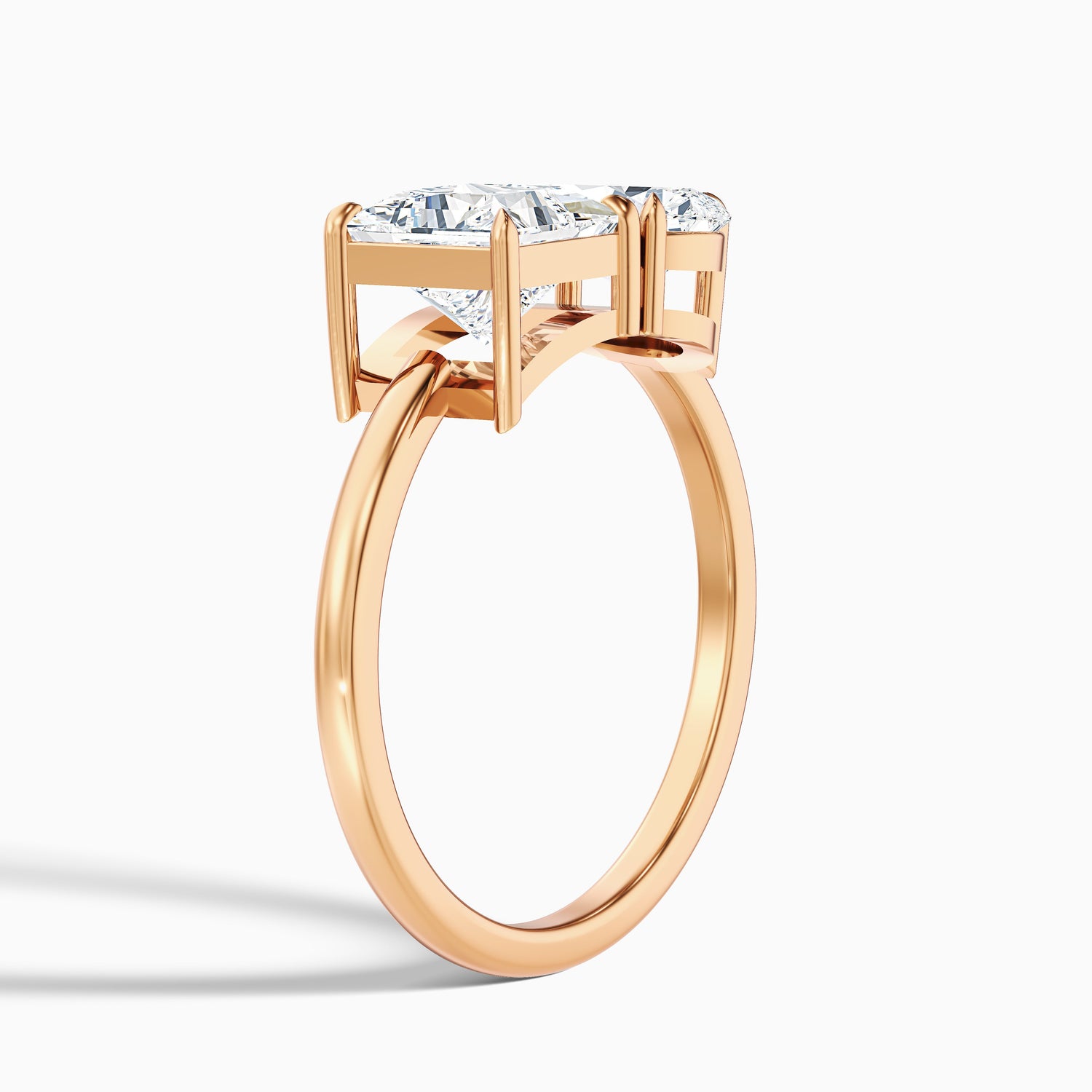 Jenny Toi Et Moi Engagement Ring in 18k Rose Gold With Princess and Pear Two Stone Lab Grown Diamond (1 Ct. Tw.)  DestGlow