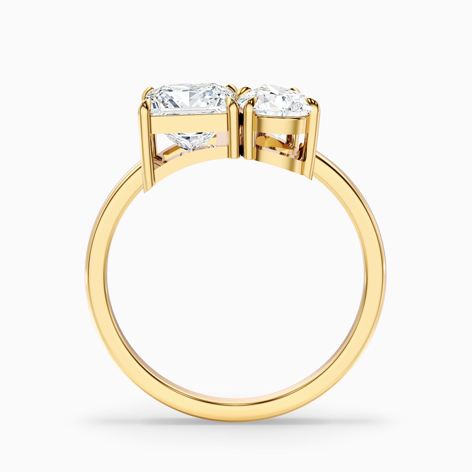 Rosie Toi Et Moi Moissanite Ring in Platinum With Princess and Pear Two Stone Diamond (3 Ct. Tw.)