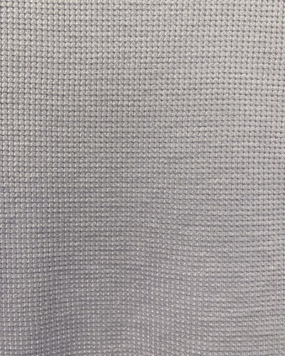 Asymmetric Waffle Knit T-Shirt with Elongated Front Hem - 3/4 Sleeve High Neck Women&