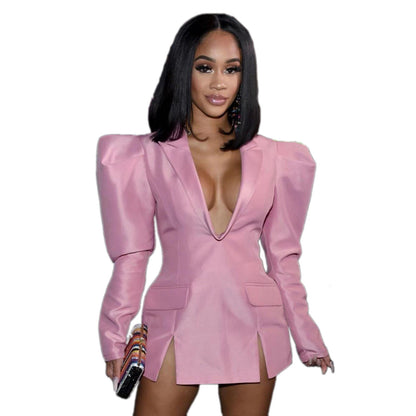 Women Clothing New Spring Fashion V-neck Niche Blazer for Women by Ragazza