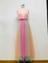 Spring Summer Women Sexy Suspenders Deep V Plunge Rainbow Mesh Camisole Dress by Ragazza