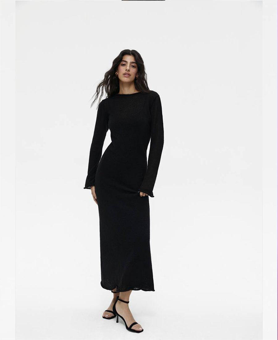 Knitted Hollow Out Cutout Out Dress Vest Dress Set Women Soft Knitted Blouse Vacation by Ragazza