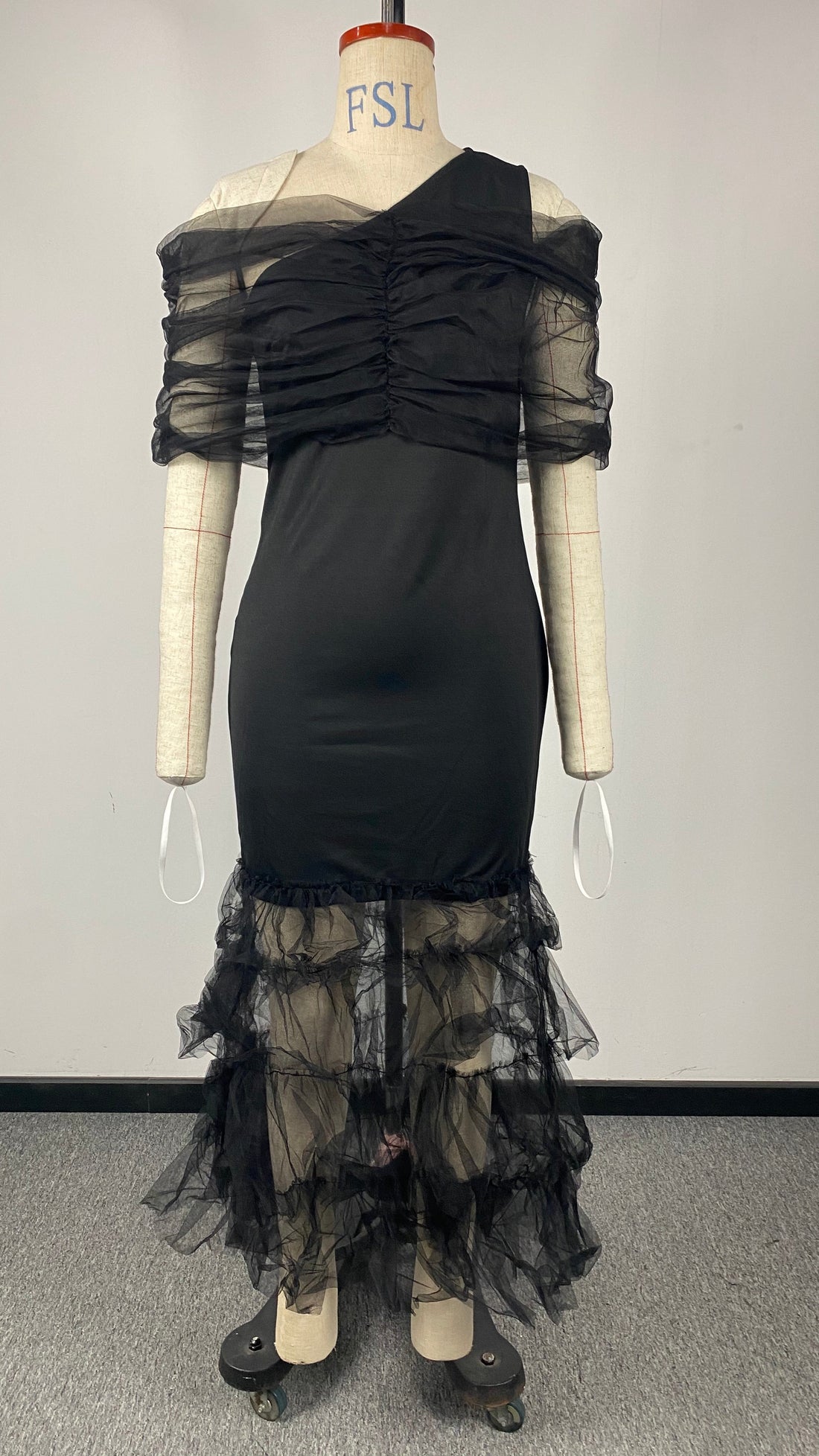 Women Clothing Trailing Sexy Dress Mesh Stitching Tube Top Evening Dress by Ragazza