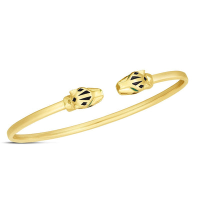 14k Yellow Gold Panther Bangle (3.00 mm) by Bids.com