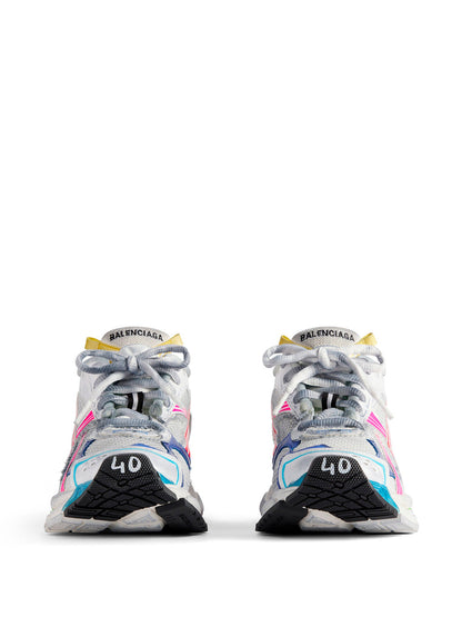 Balenciaga Women Mesh And Nylon Multicolor Worn-Out Effect Runner Sneakers by Luosophy