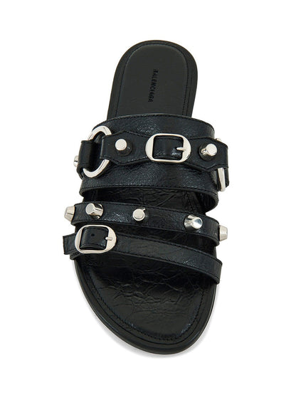 Balenciaga Women City Flat Mule In Arena Lambskin by Luosophy