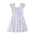 Summer Women Floral Printed Square Collar Lace up Bow Flying Sleeve A line Dress by Ragazza