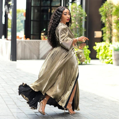Dress Long Sleeve Slightly Summer plus Size Women Clothes Loose Dress Maternity Dress Maxi Dress Maternity Dress High Split by Ragazza