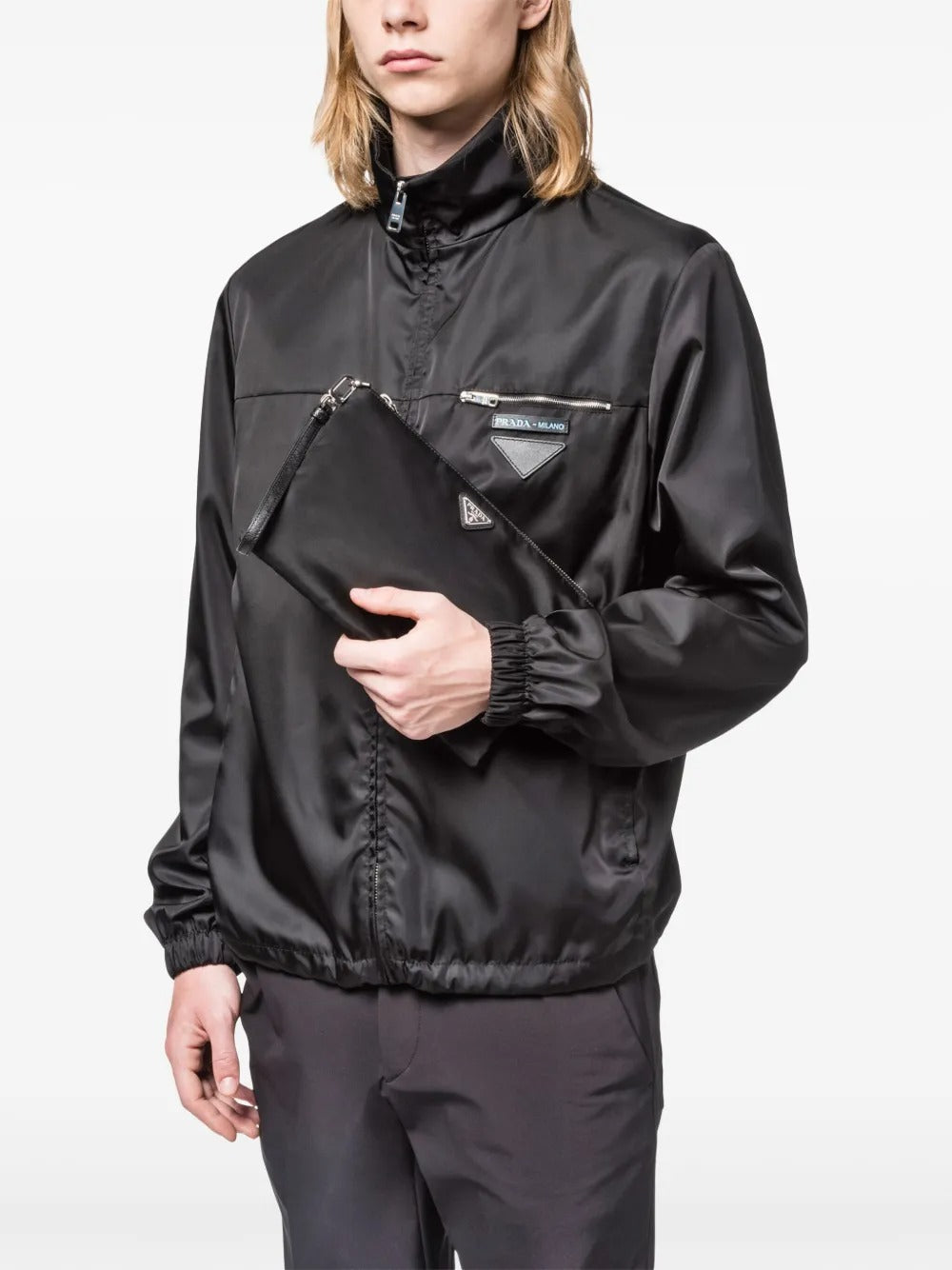 Prada Men Re-Nylon And Saffiano Leather Pouch by Luosophy