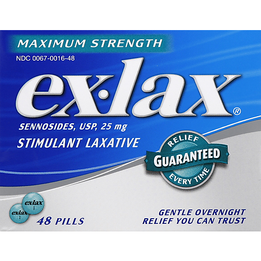 Ex-Lax Maximum Strength Stimulant Laxative 48 Pills For Gentle Overnight Relief Of Constipation by Pasteur Pharmacy