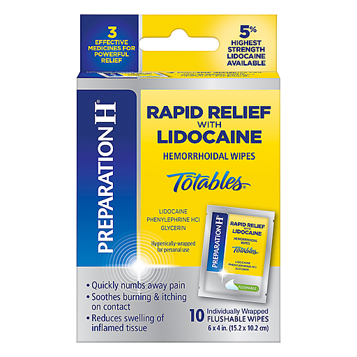 Preparation H Wipes Rapid Relief Lidocaine 10ct by Pasteur Pharmacy