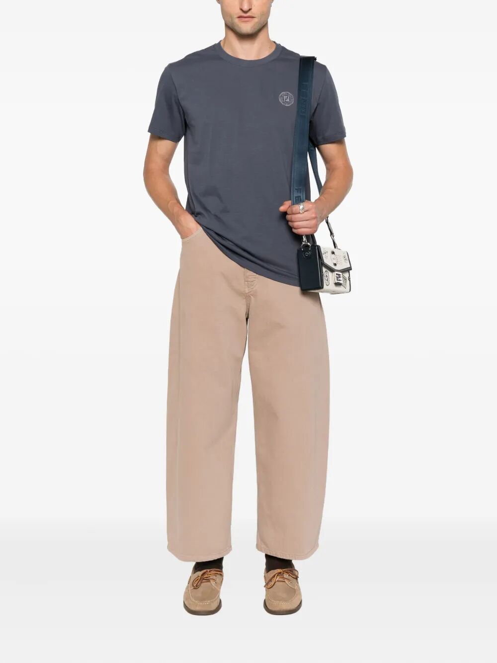 Fendi Men Ff Postcards Logo Print Cotton T-Shirt by Luosophy