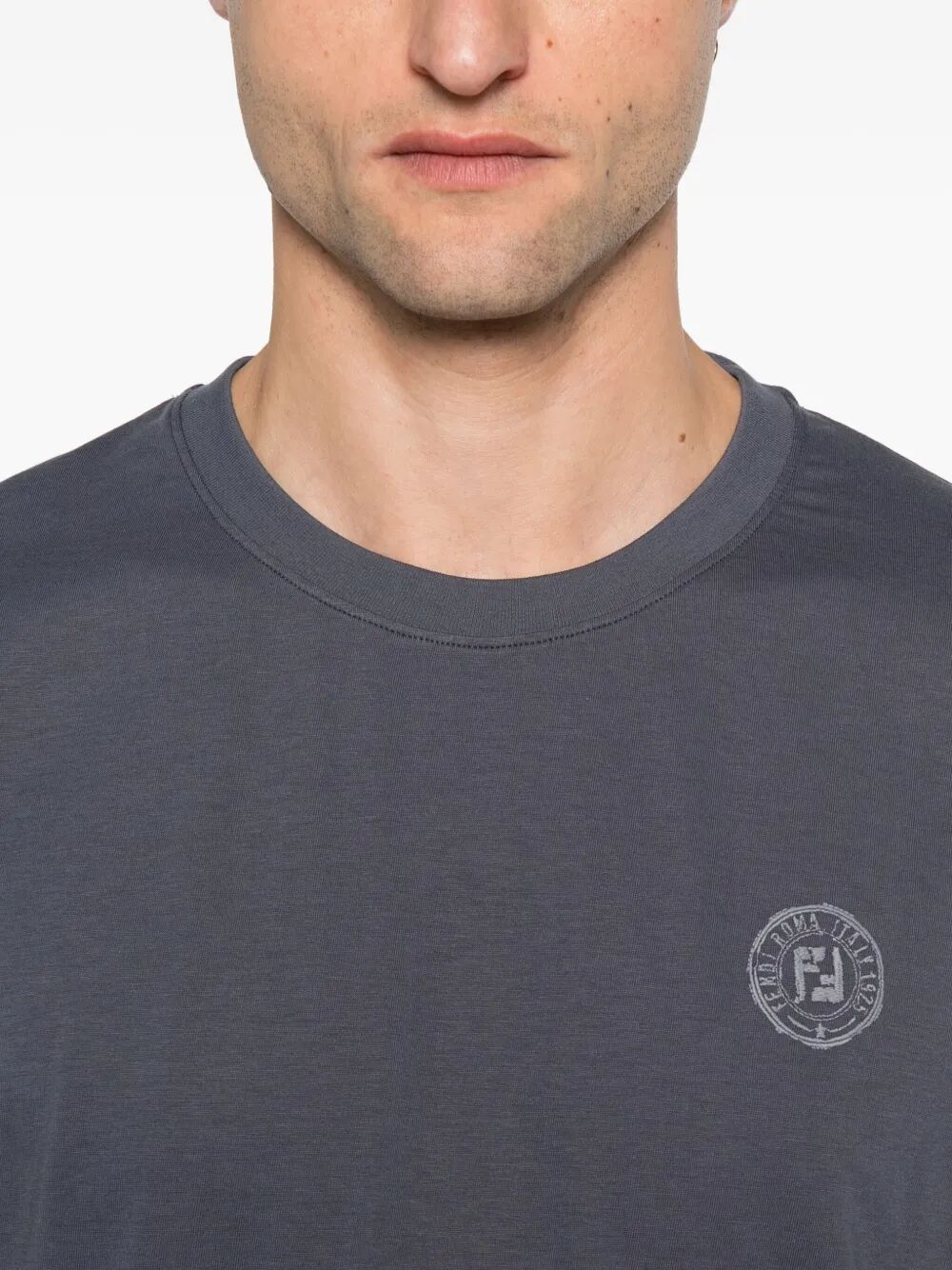 Fendi Men Ff Postcards Logo Print Cotton T-Shirt by Luosophy