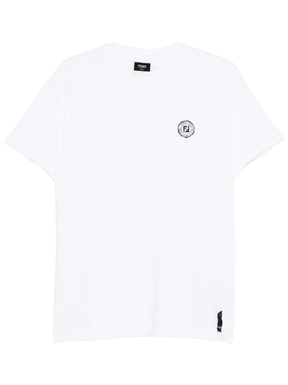 Fendi Men Ff Postcards Logo Print Cotton T-Shirt by Luosophy