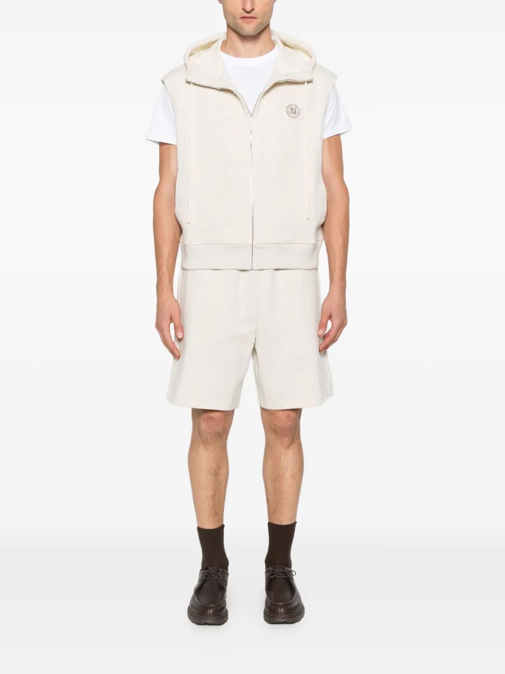 Fendi Men Ff Postcards Logo Print Cotton T-Shirt by Luosophy