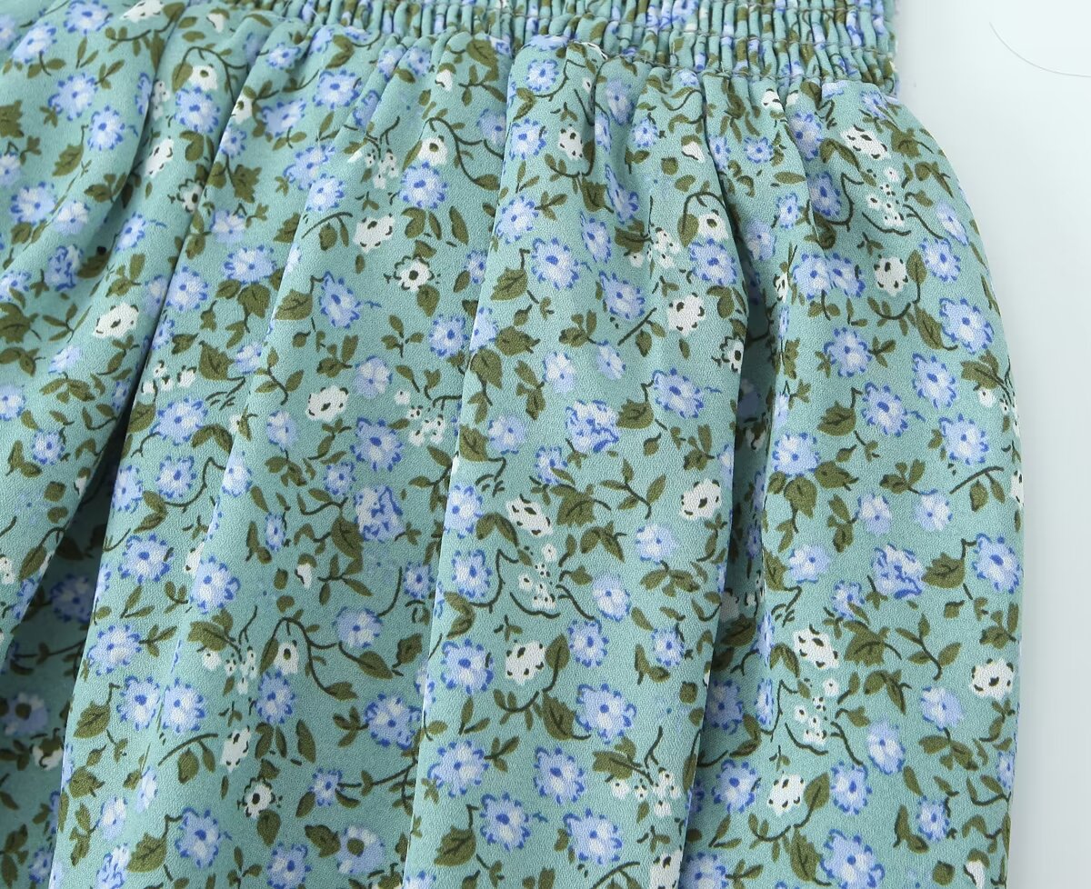 Summer Pastoral Fresh Slim Fit Tied Printing Slip Dress Women by Ragazza