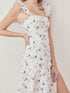 French Minority Sense Off Neck Narrow Shoulder Strap Backless Up Slit Design Dress by Ragazza