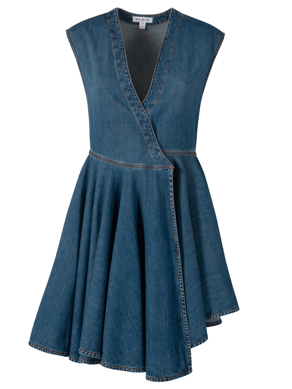 Alaia Women Deep Stone Denim Wrap Dress by Luosophy