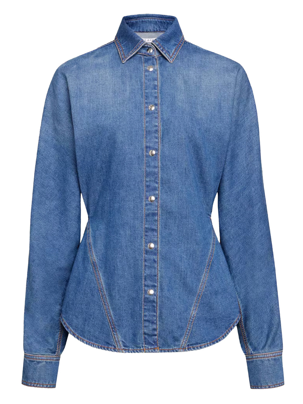 Alaia Women Round Denim Shirt by Luosophy